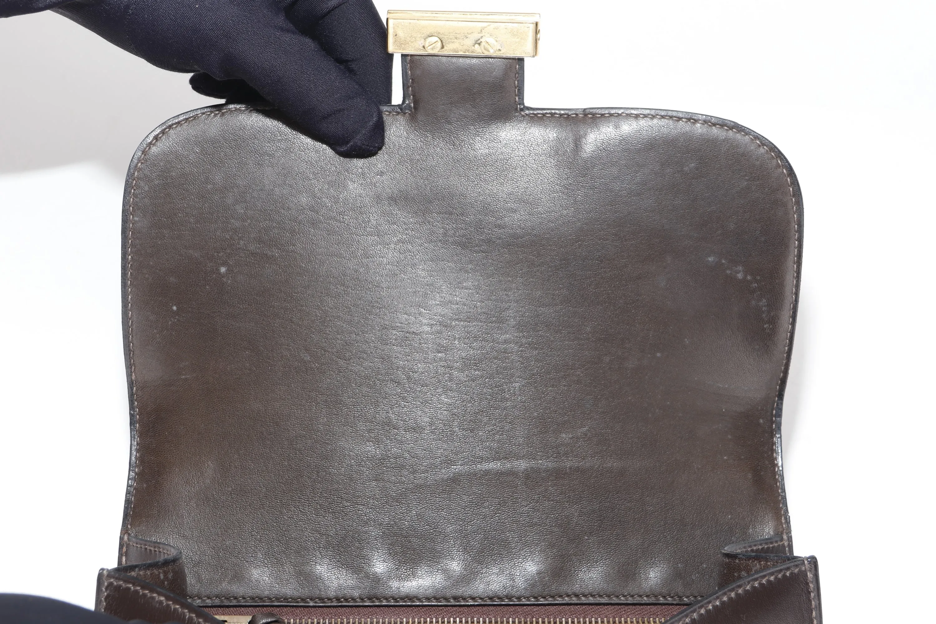 HERMES VINTAGE CONSTANCE 23 (STAMP Z (1970)) DARK BROWN BOX LEATHER GOLD HARDWARE, WITH DUST COVER