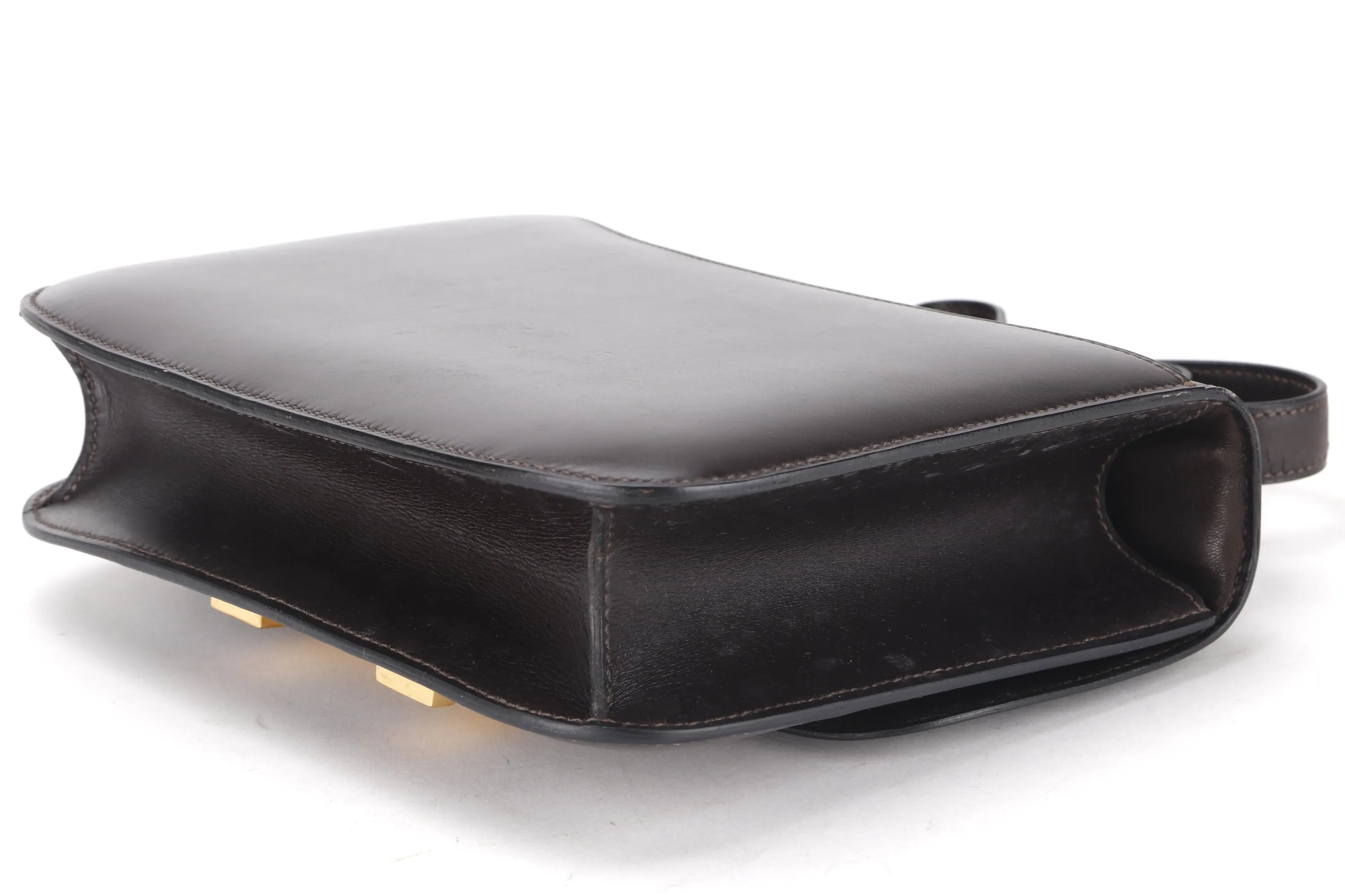 HERMES VINTAGE CONSTANCE 23 (STAMP Z (1970)) DARK BROWN BOX LEATHER GOLD HARDWARE, WITH DUST COVER