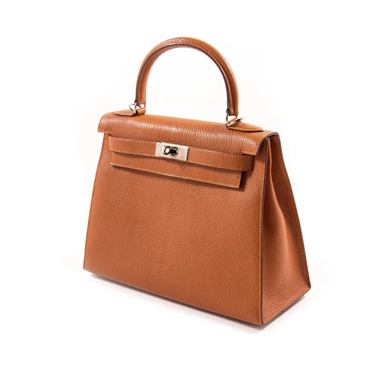 Hermès Kelly 28 Sellier Orange Chevre Mysore