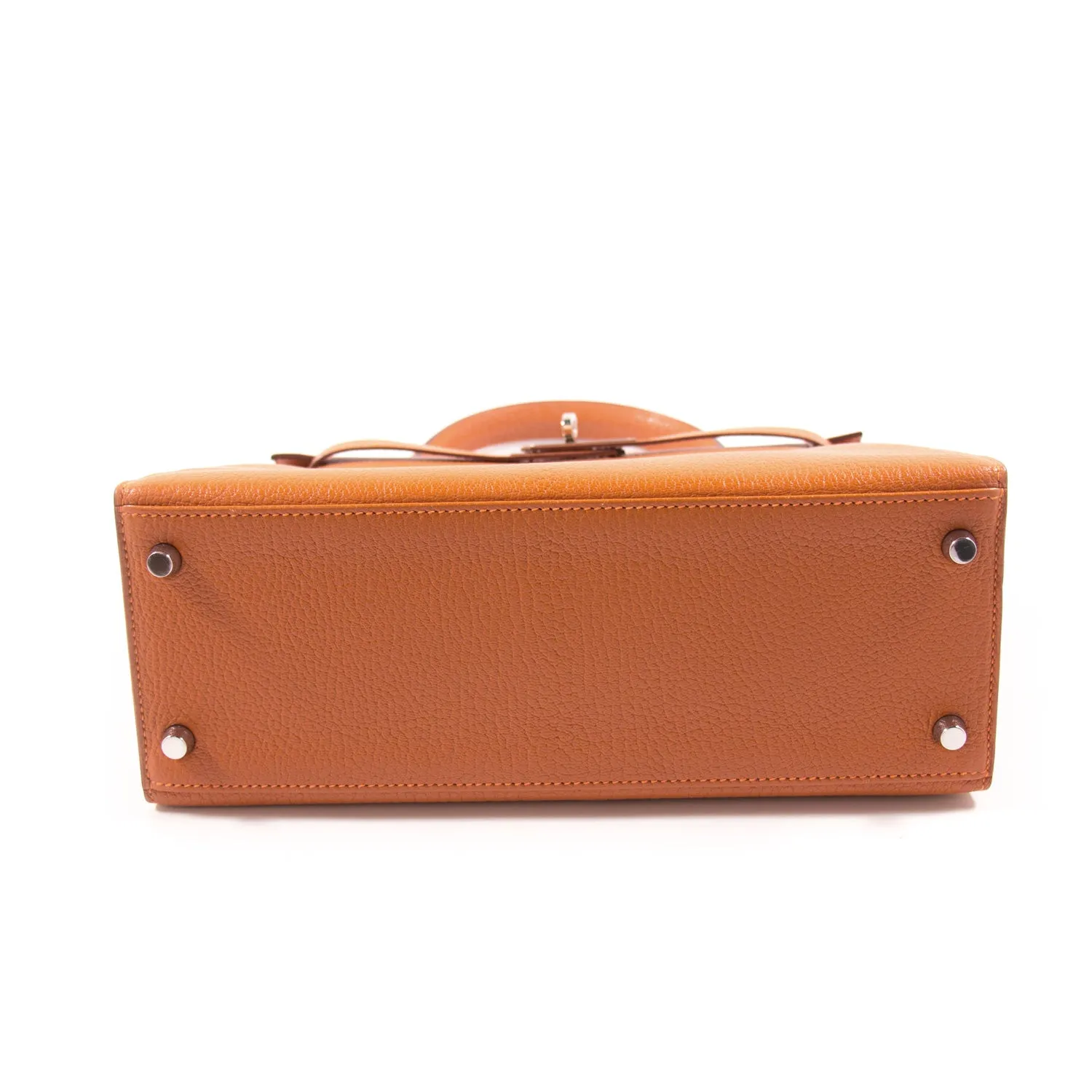 Hermès Kelly 28 Sellier Orange Chevre Mysore