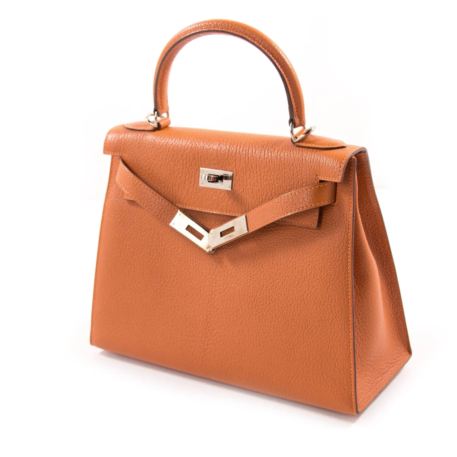 Hermès Kelly 28 Sellier Orange Chevre Mysore