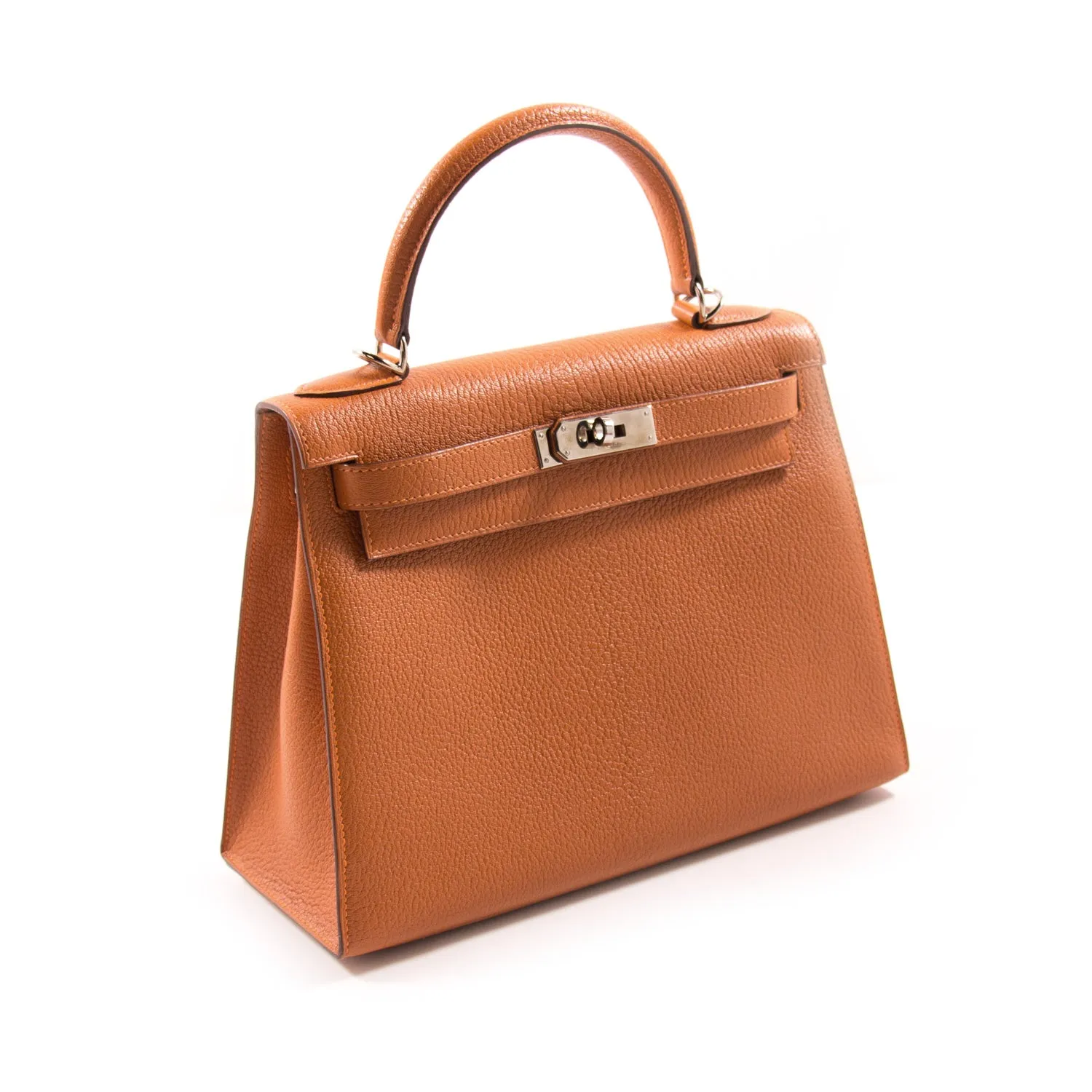 Hermès Kelly 28 Sellier Orange Chevre Mysore