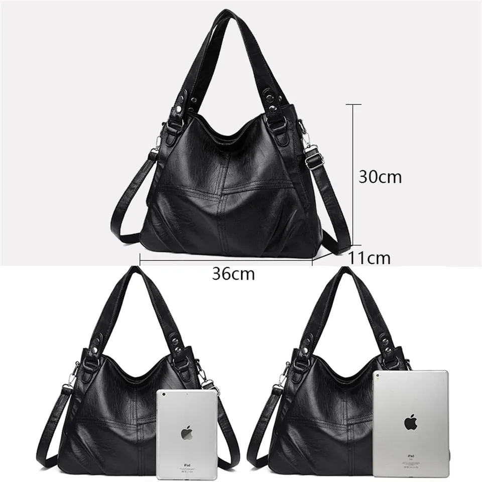High-end Leather Top-handle Bag Casual Tote Large Capacity Woman Bags Luxury Designer Handbag Purses Brand Shoulder Sac A Main