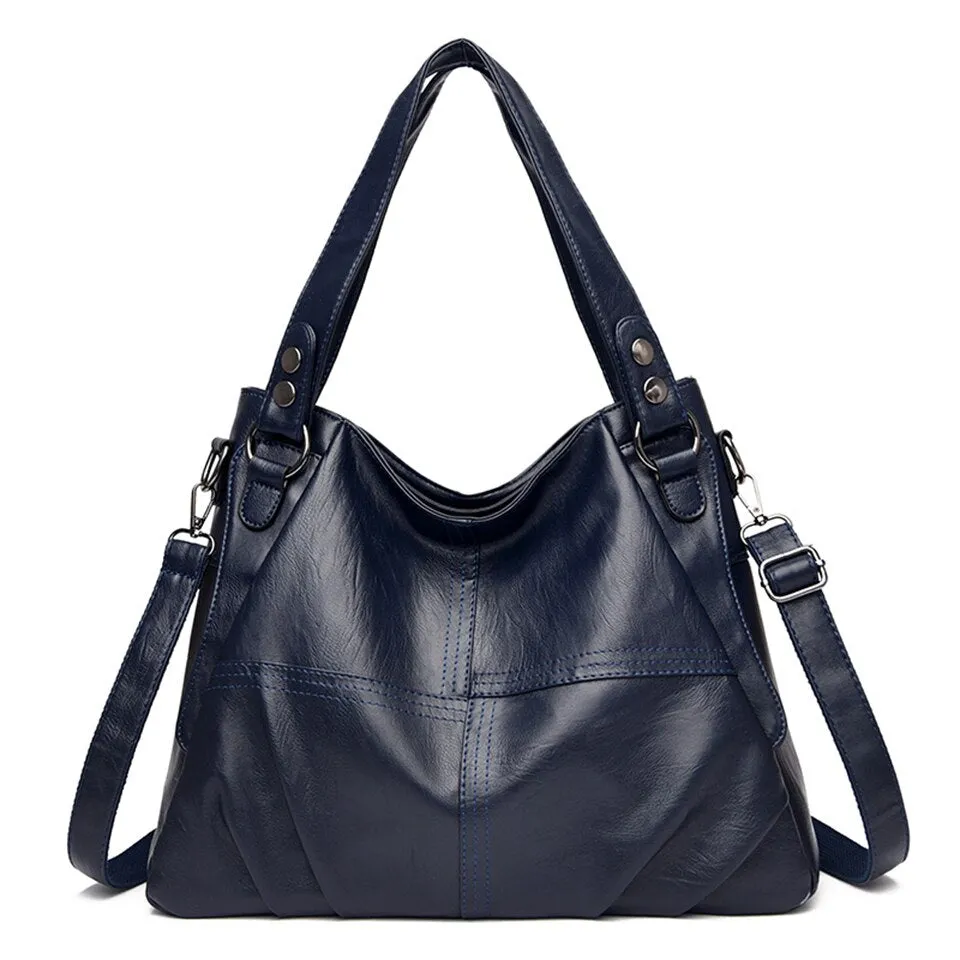 High-end Leather Top-handle Bag Casual Tote Large Capacity Woman Bags Luxury Designer Handbag Purses Brand Shoulder Sac A Main