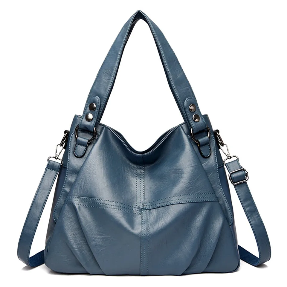 High-end Leather Top-handle Bag Casual Tote Large Capacity Woman Bags Luxury Designer Handbag Purses Brand Shoulder Sac A Main