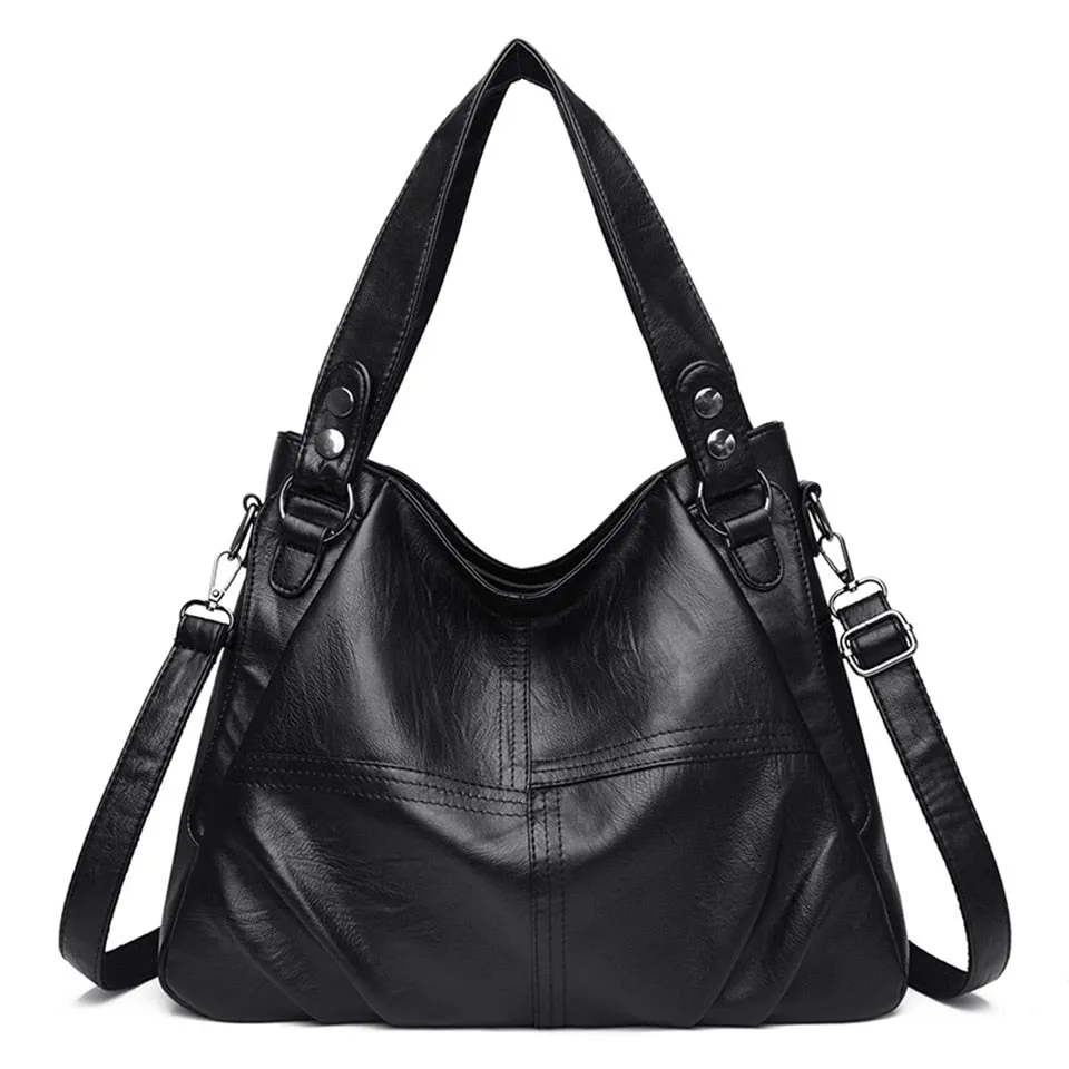 High-end Leather Top-handle Bag Casual Tote Large Capacity Woman Bags Luxury Designer Handbag Purses Brand Shoulder Sac A Main