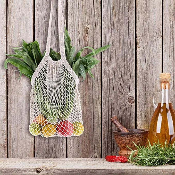Homlly Cotton Mesh Farmer Tote Bag
