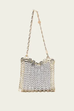 Iconic Nano 1969 Shoulder Bag in Light Gold Silver