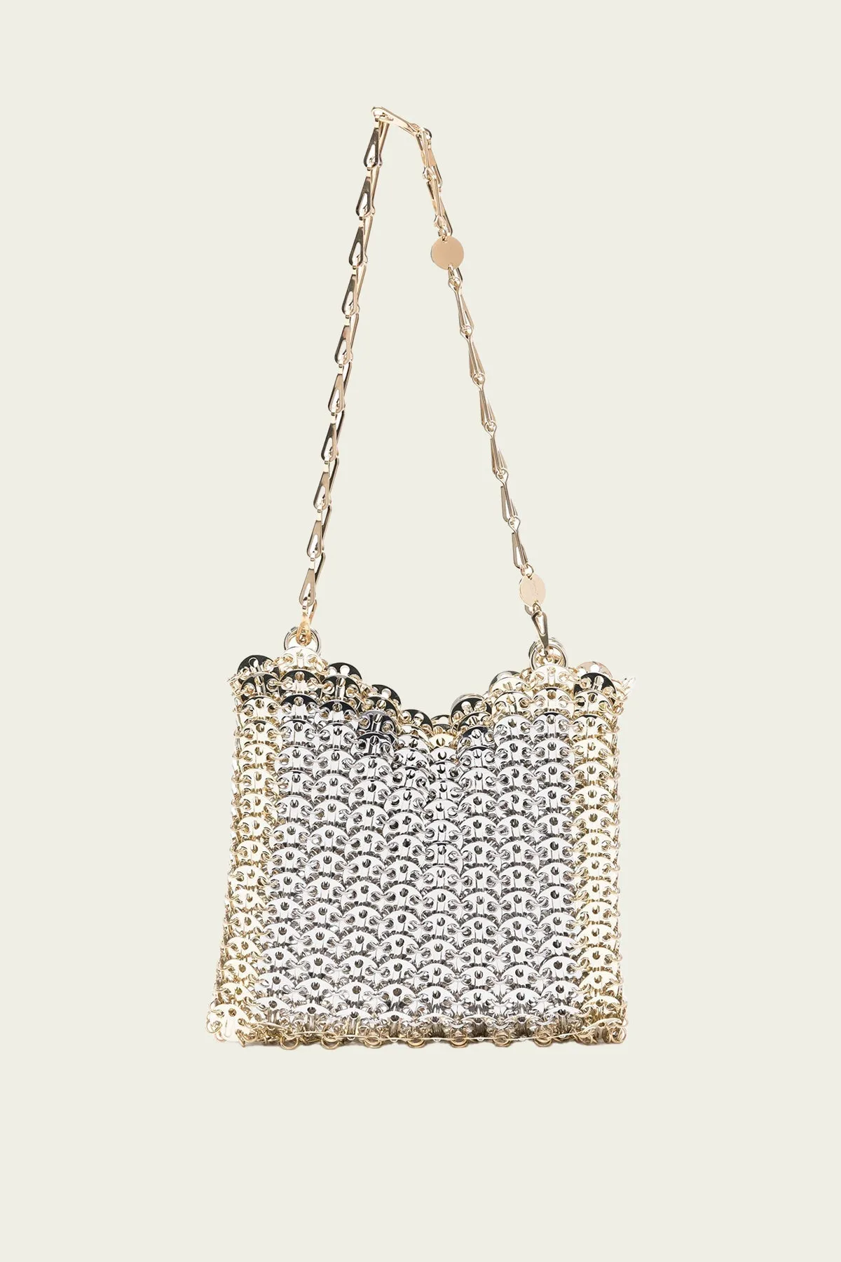 Iconic Nano 1969 Shoulder Bag in Light Gold Silver