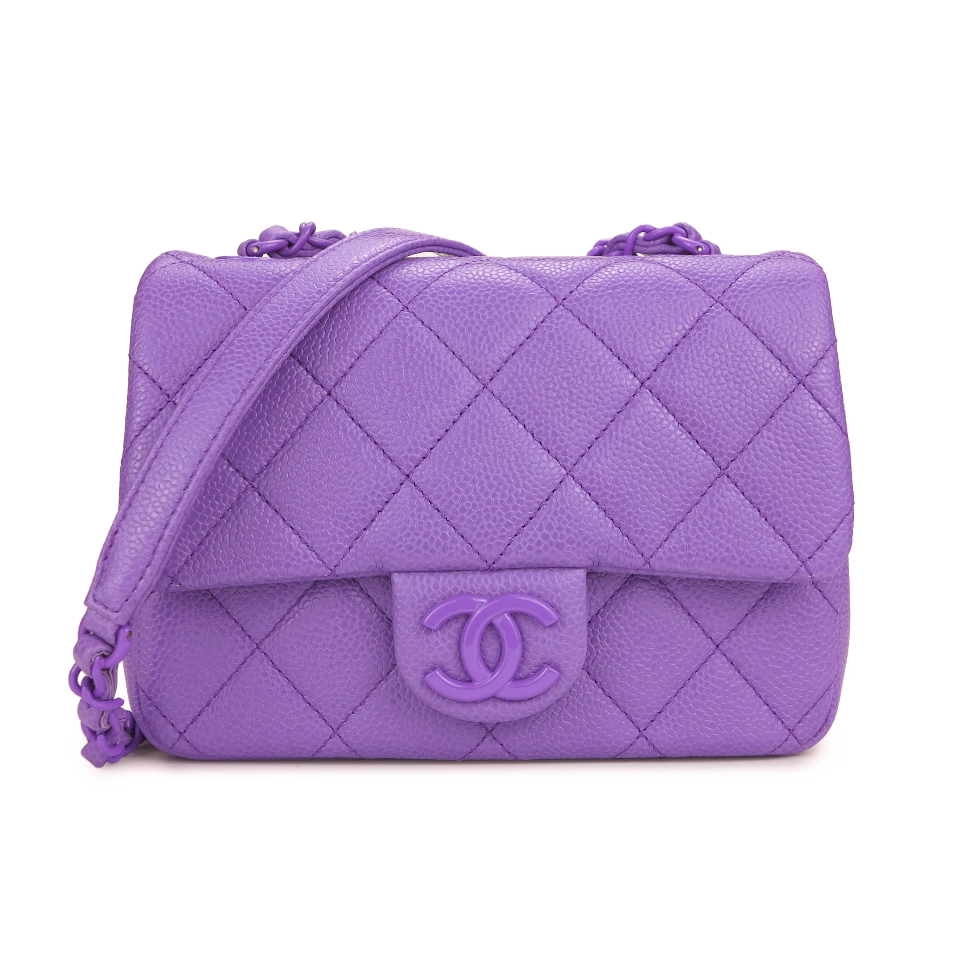 Incognito Mini Square Flap Bag in 20S Purple Caviar