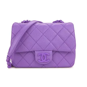 Incognito Mini Square Flap Bag in 20S Purple Caviar