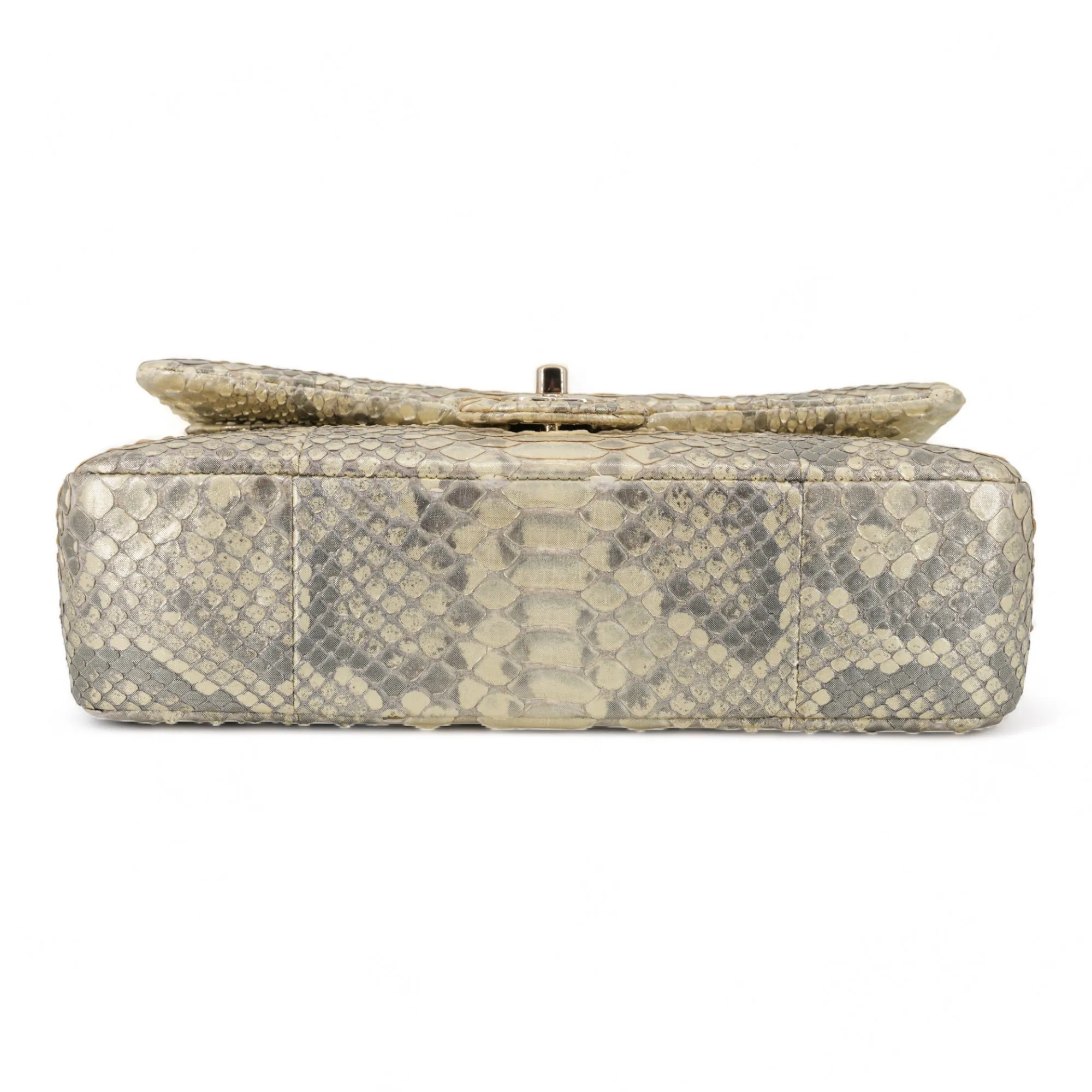 Iridescent Natural Python Medium Classic Double Flap Bag