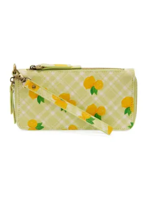 Joy Susan Chloe Wristlet Wallet - Lemons On Lime Plaid