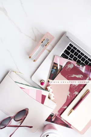 Laptop, Glasses and Notebook. Stock Photo