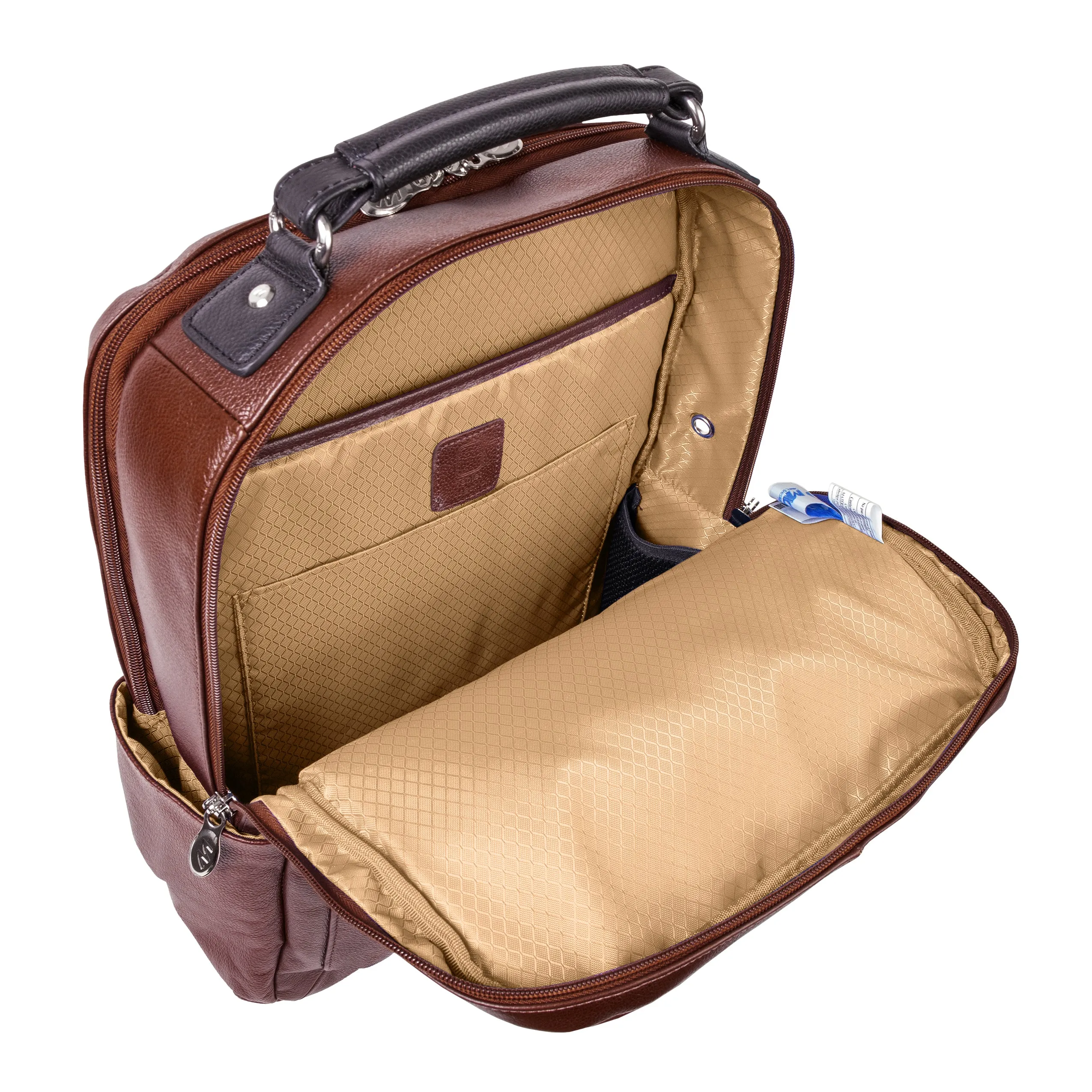 LOGAN | 17” Leather Two-Tone Laptop Backpack