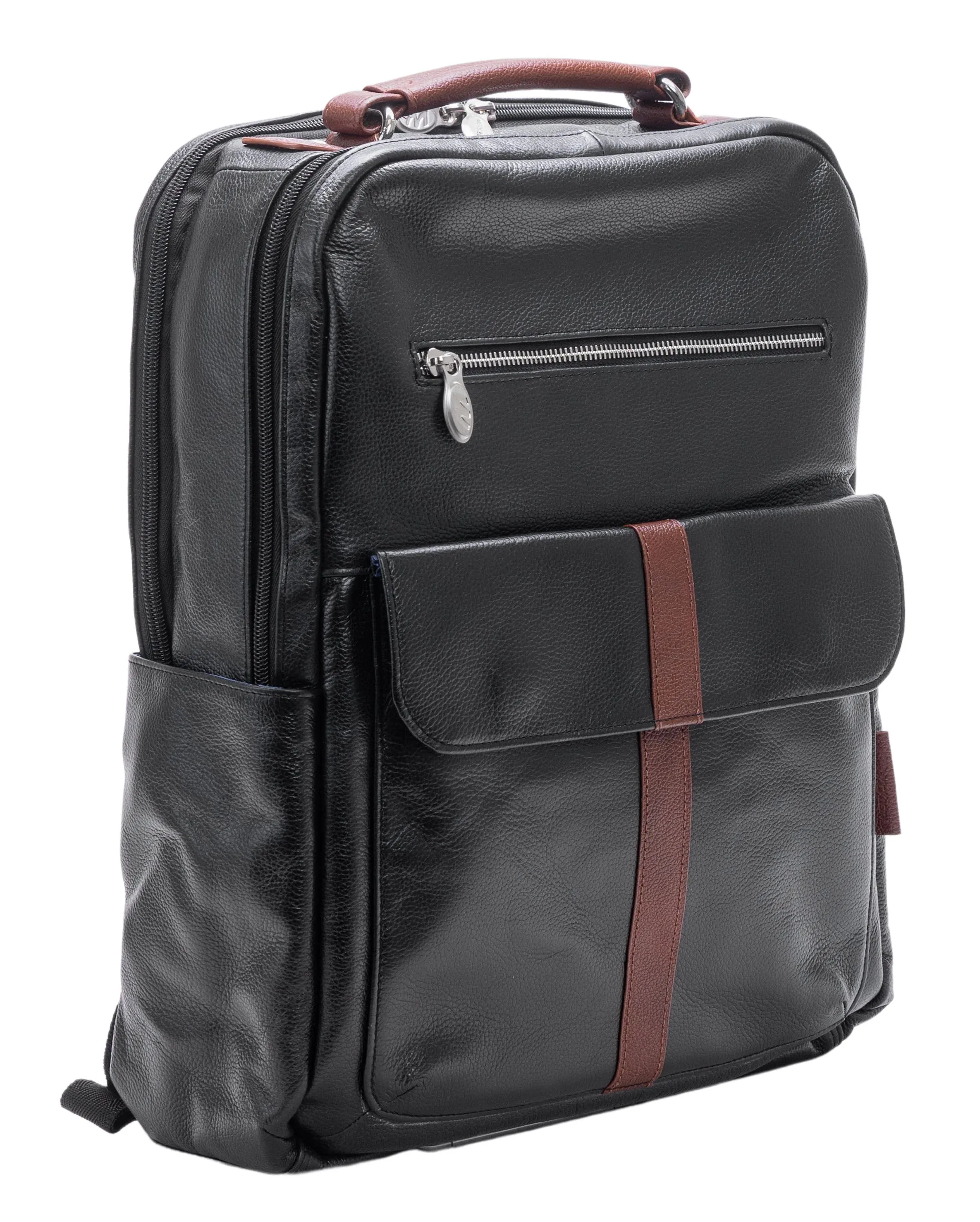 LOGAN | 17” Leather Two-Tone Laptop Backpack