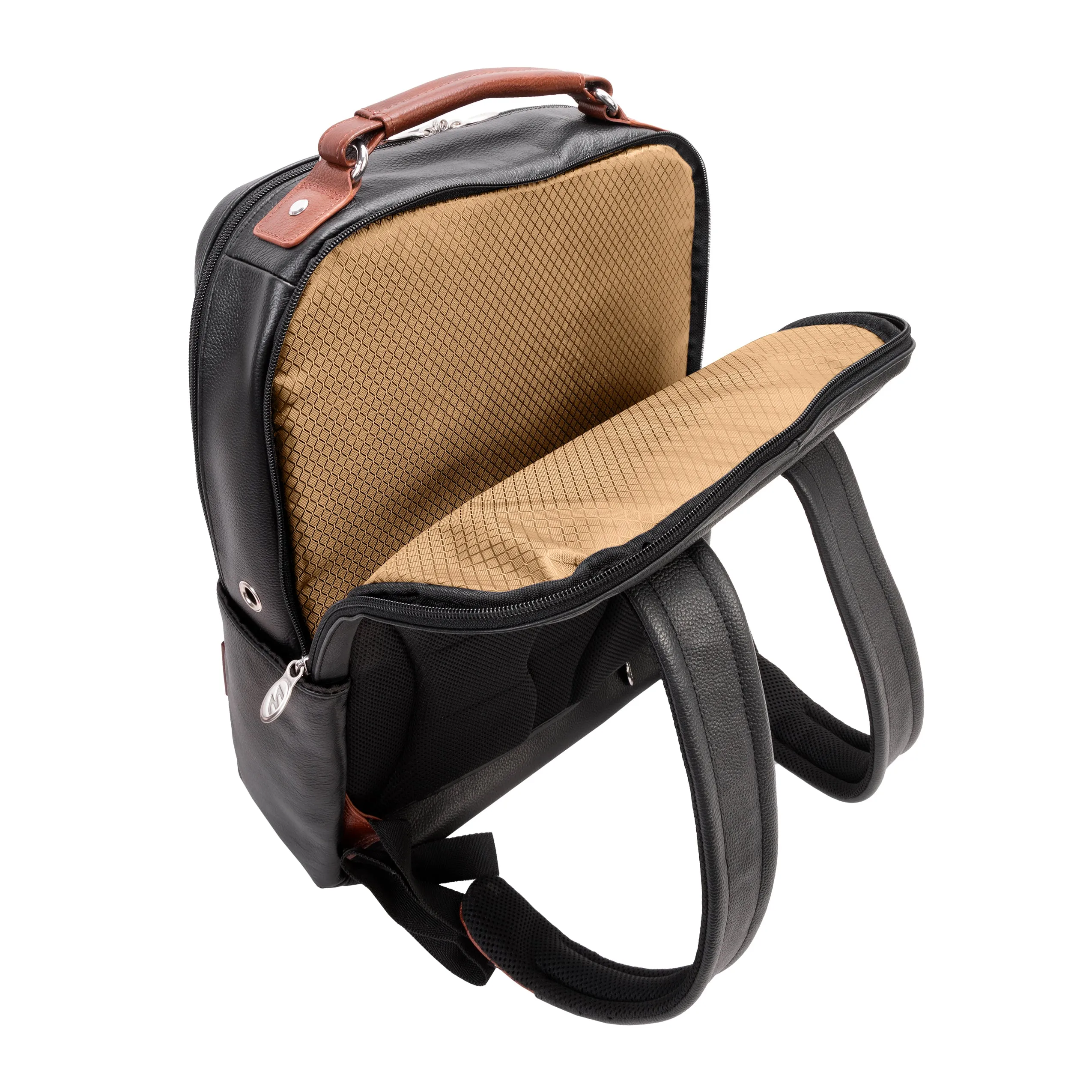 LOGAN | 17” Leather Two-Tone Laptop Backpack