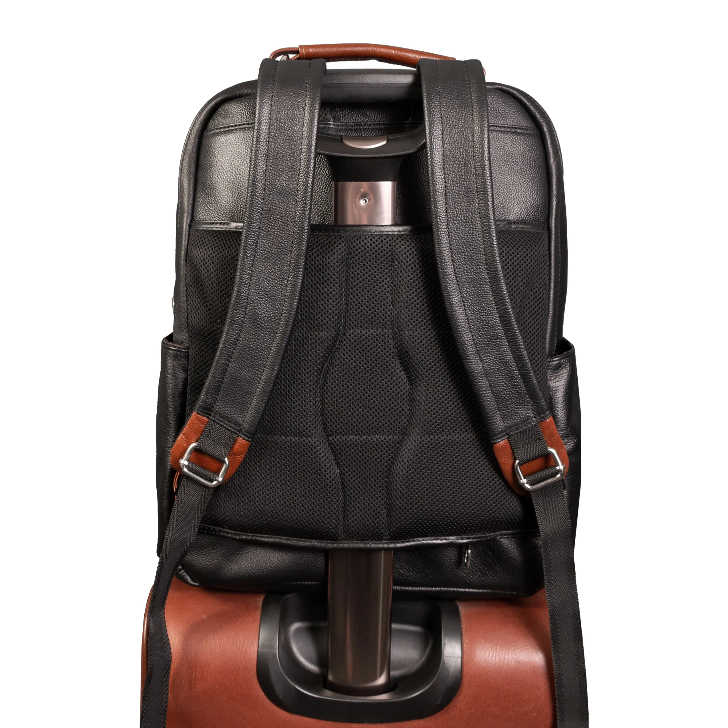 LOGAN | 17” Leather Two-Tone Laptop Backpack