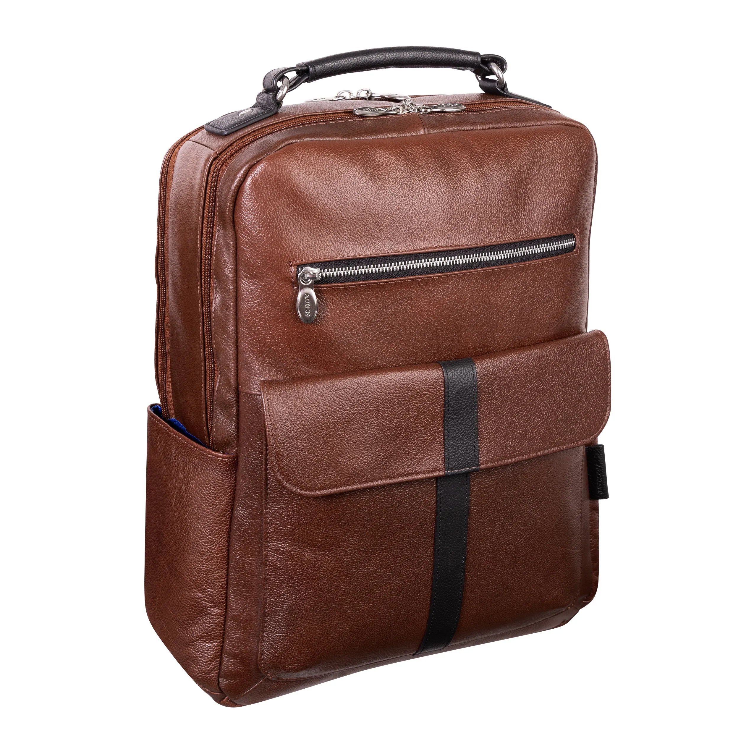 LOGAN | 17” Leather Two-Tone Laptop Backpack