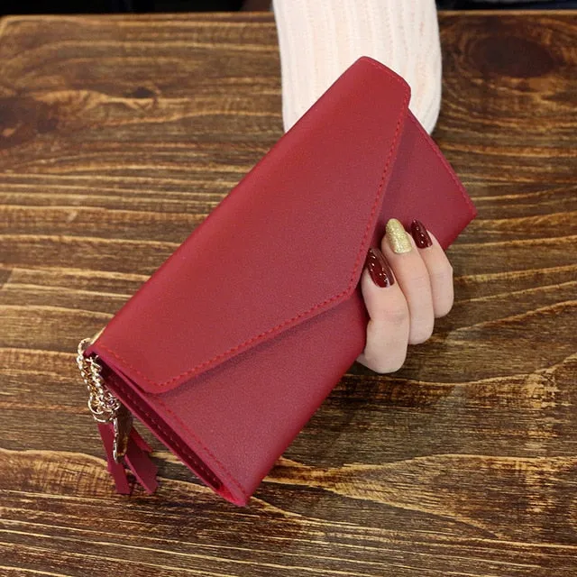 Long Wallet Women Purses Tassel Fashion Coin Purse Card Holder Wallet