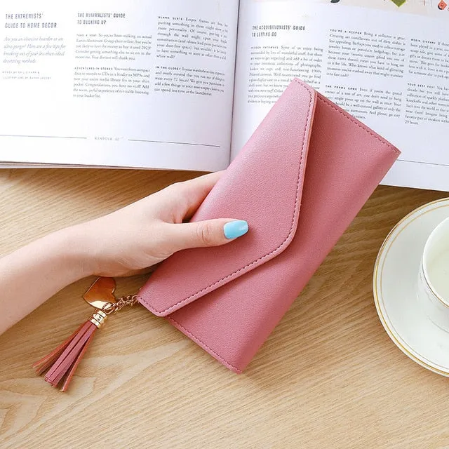 Long Wallet Women Purses Tassel Fashion Coin Purse Card Holder Wallet