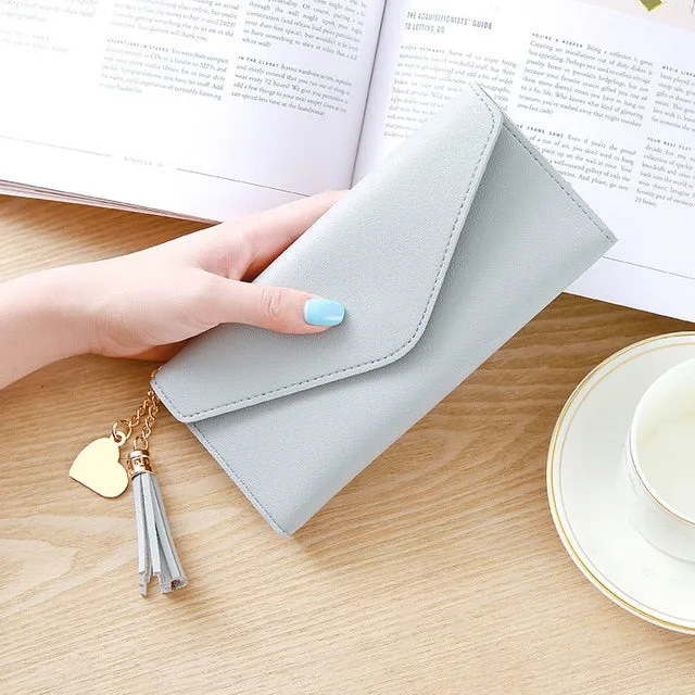 Long Wallet Women Purses Tassel Fashion Coin Purse Card Holder Wallet