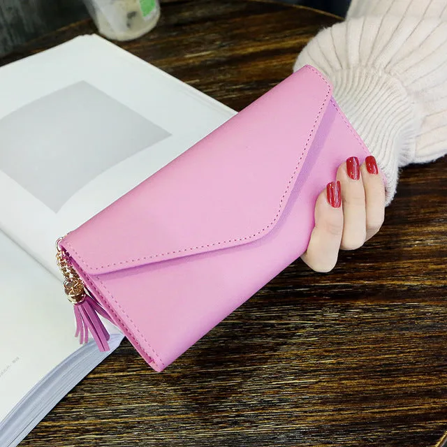 Long Wallet Women Purses Tassel Fashion Coin Purse Card Holder Wallet