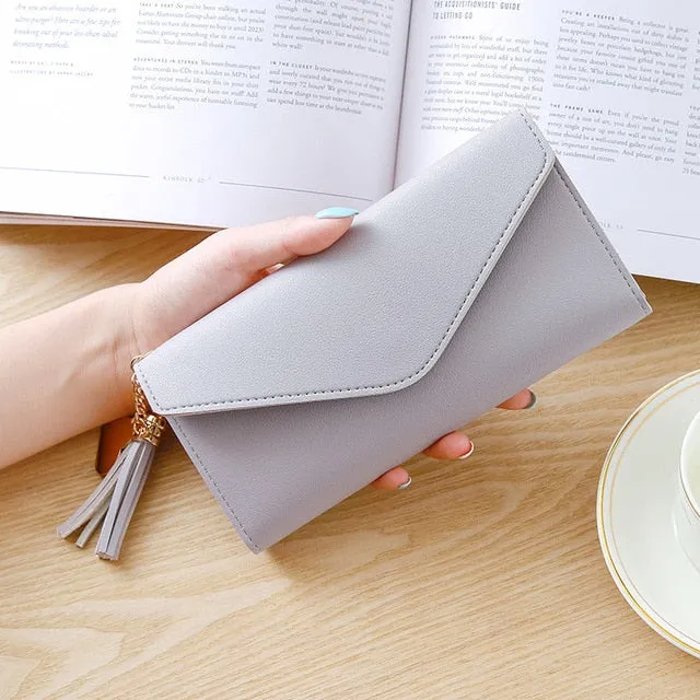 Long Wallet Women Purses Tassel Fashion Coin Purse Card Holder Wallet