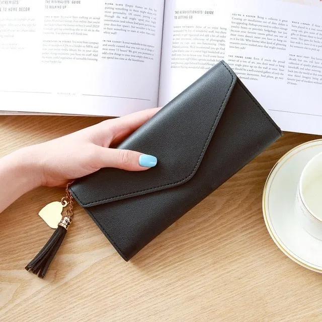 Long Wallet Women Purses Tassel Fashion Coin Purse Card Holder Wallet
