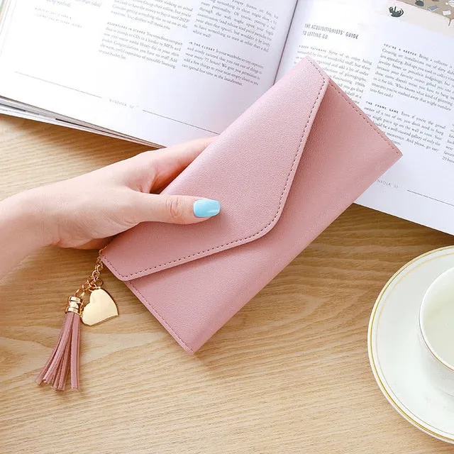 Long Wallet Women Purses Tassel Fashion Coin Purse Card Holder Wallet
