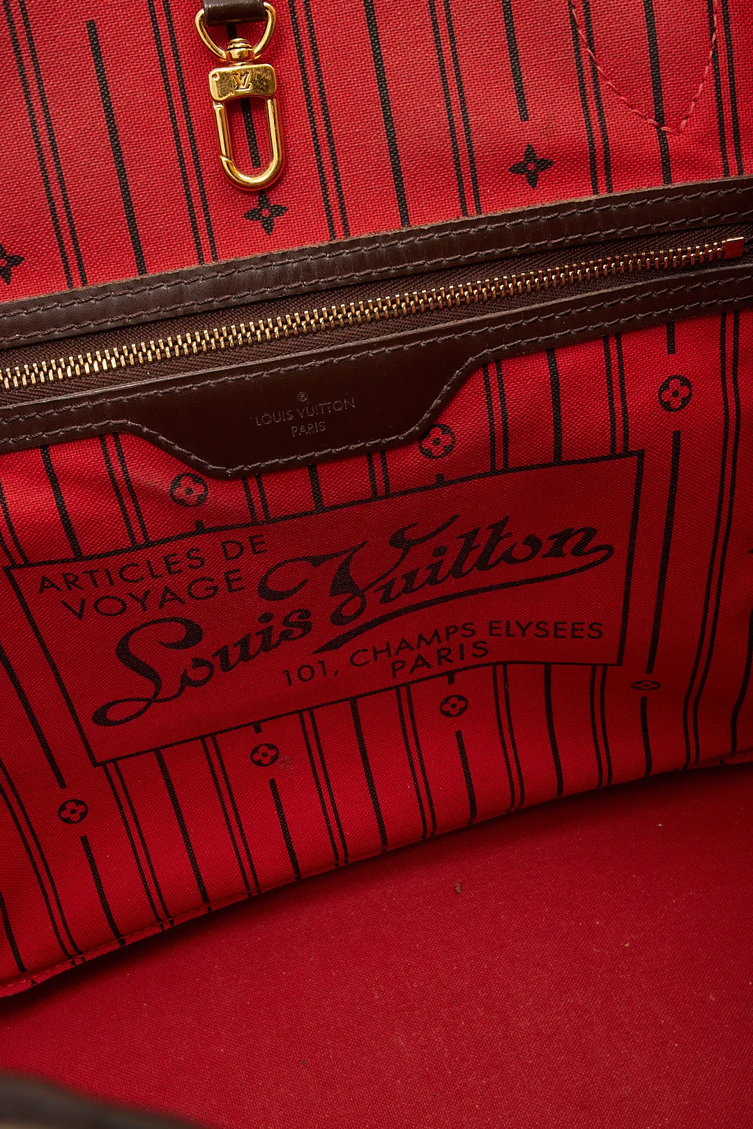 Louis Vuitton Damier Ebene Canvas Neverful MM Tote Bag