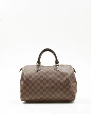 Louis Vuitton Damier Ebene Canvas Speedy 30 Bag
