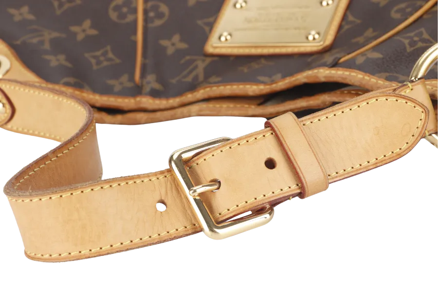 LOUIS VUITTON GALLERIA PM MONOGRAM CANVAS HOBO BAG GOLD HARDWARE WITH DUST COVER