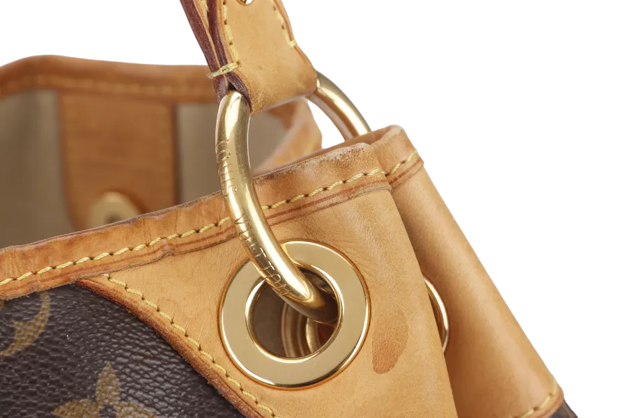 LOUIS VUITTON GALLERIA PM MONOGRAM CANVAS HOBO BAG GOLD HARDWARE WITH DUST COVER