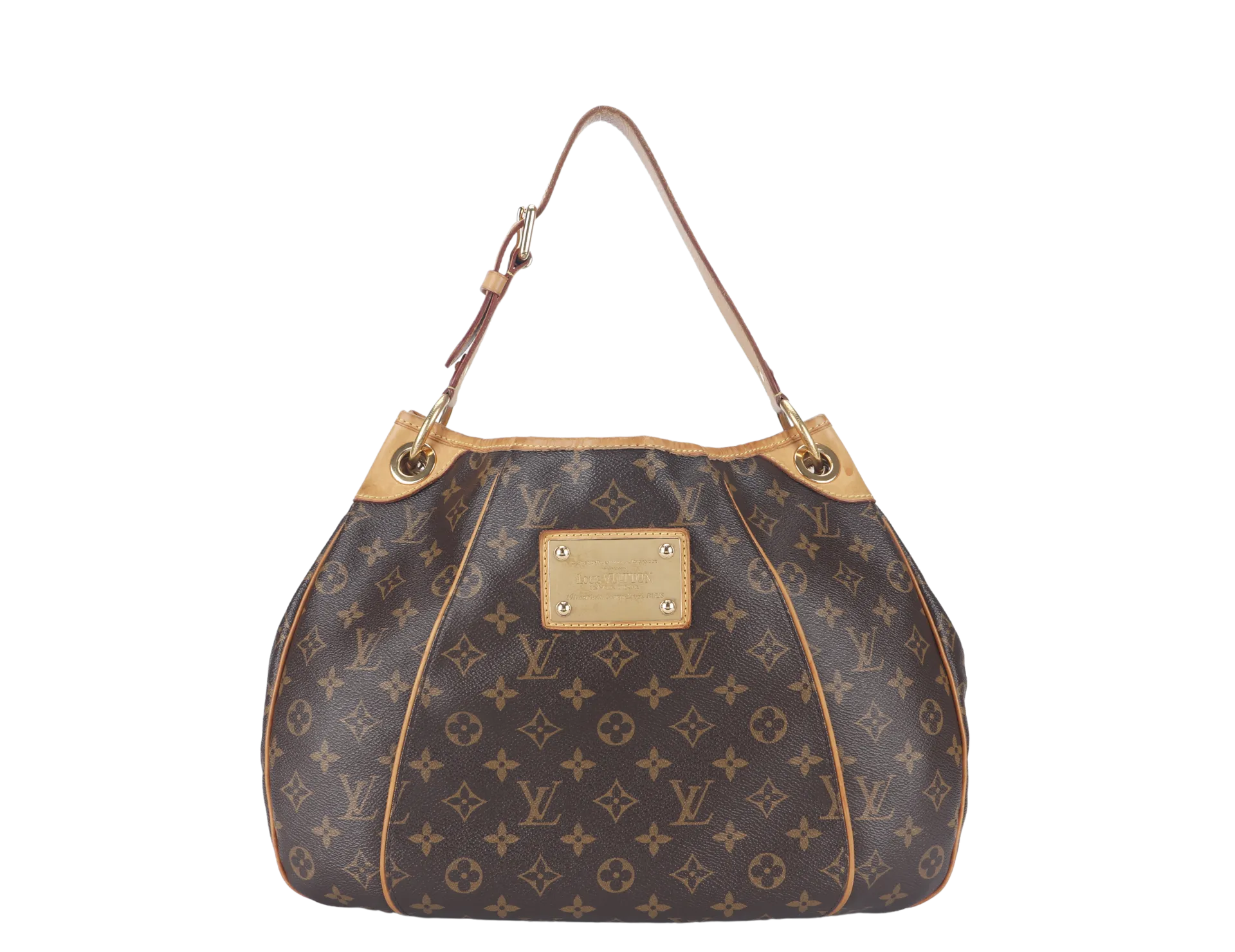 LOUIS VUITTON GALLERIA PM MONOGRAM CANVAS HOBO BAG GOLD HARDWARE WITH DUST COVER