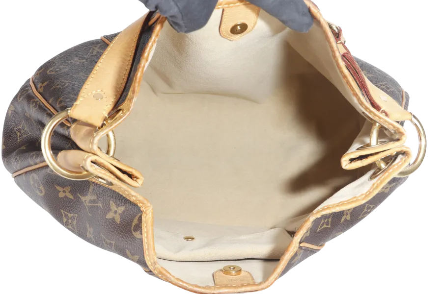 LOUIS VUITTON GALLERIA PM MONOGRAM CANVAS HOBO BAG GOLD HARDWARE WITH DUST COVER