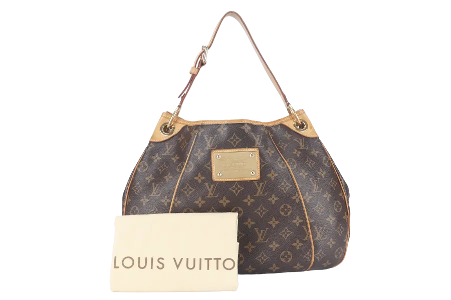 LOUIS VUITTON GALLERIA PM MONOGRAM CANVAS HOBO BAG GOLD HARDWARE WITH DUST COVER