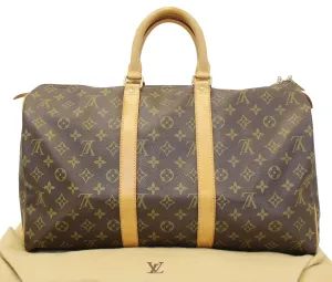 LOUIS VUITTON Keepall 45 Monogram Canvas Duffle Travel Bag