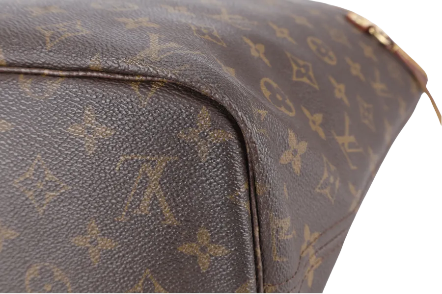 LOUIS VUITTON NEVERFULL M46975 MONOGRAM CANVAS GOLD HARDWARE NO DUST COVER