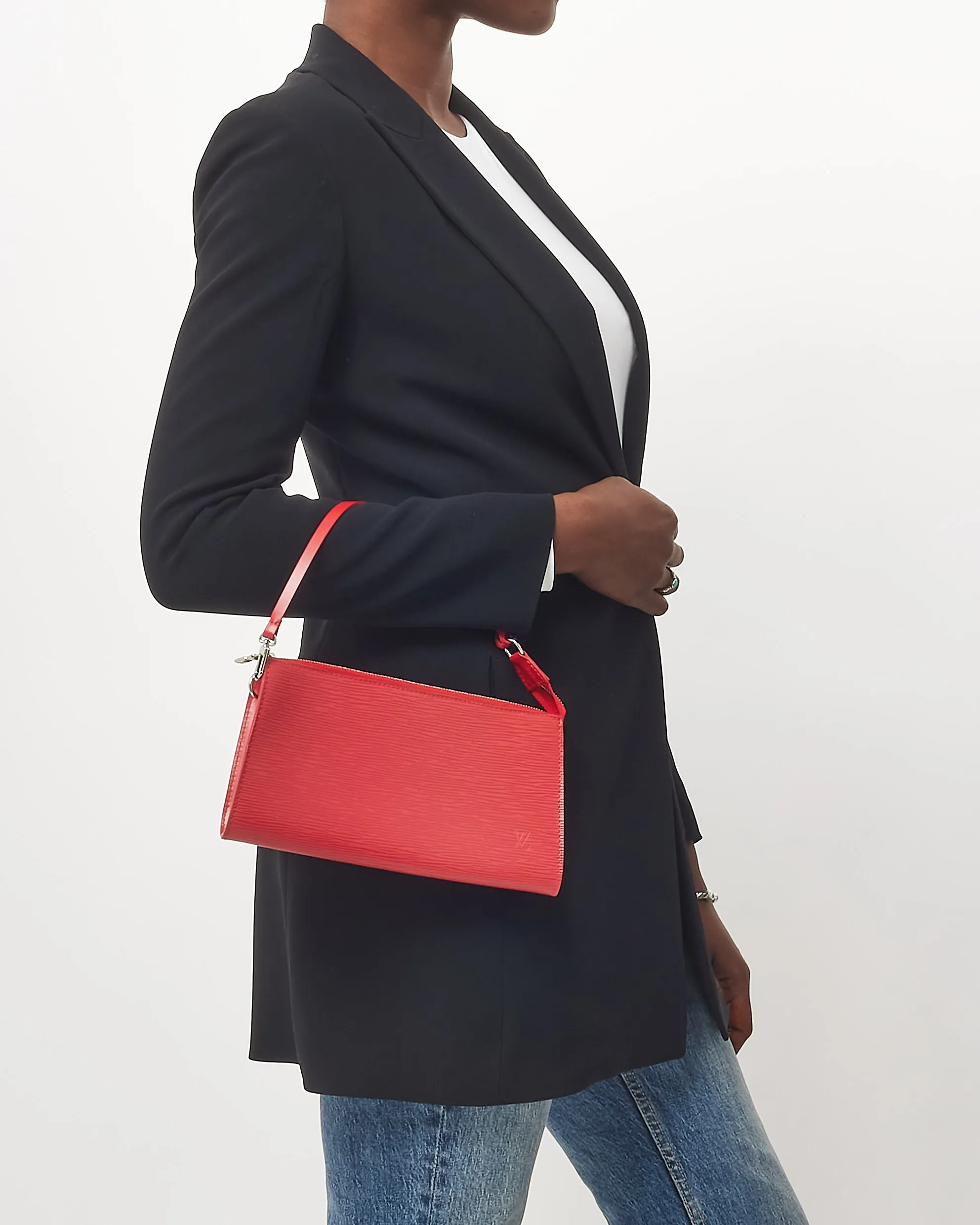 Louis Vuitton Red Epi Leather Pochette Accessoires Bag