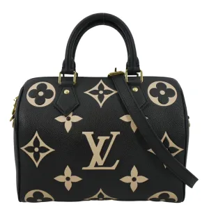 LOUIS VUITTON Speedy 25 Bandouliere Monogram Empreinte Leather Crossbody Bag Bicolor