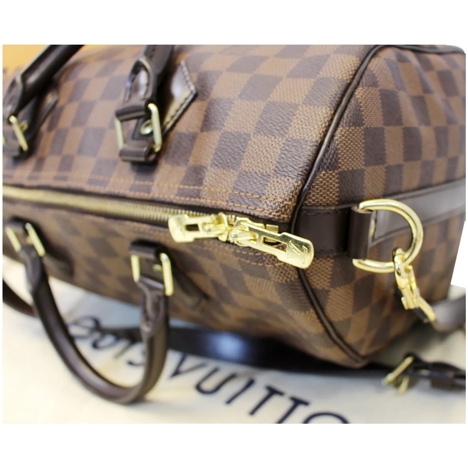 LOUIS VUITTON Speedy 30 Bandouliere Damier Ebene Shoulder Bag Brown