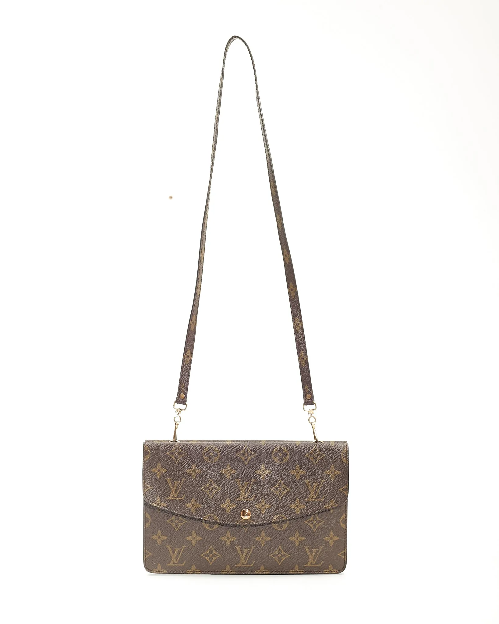 Louis Vuitton Vintage Monogram Canvas Rabbat Double Pochette Shoulder Bag