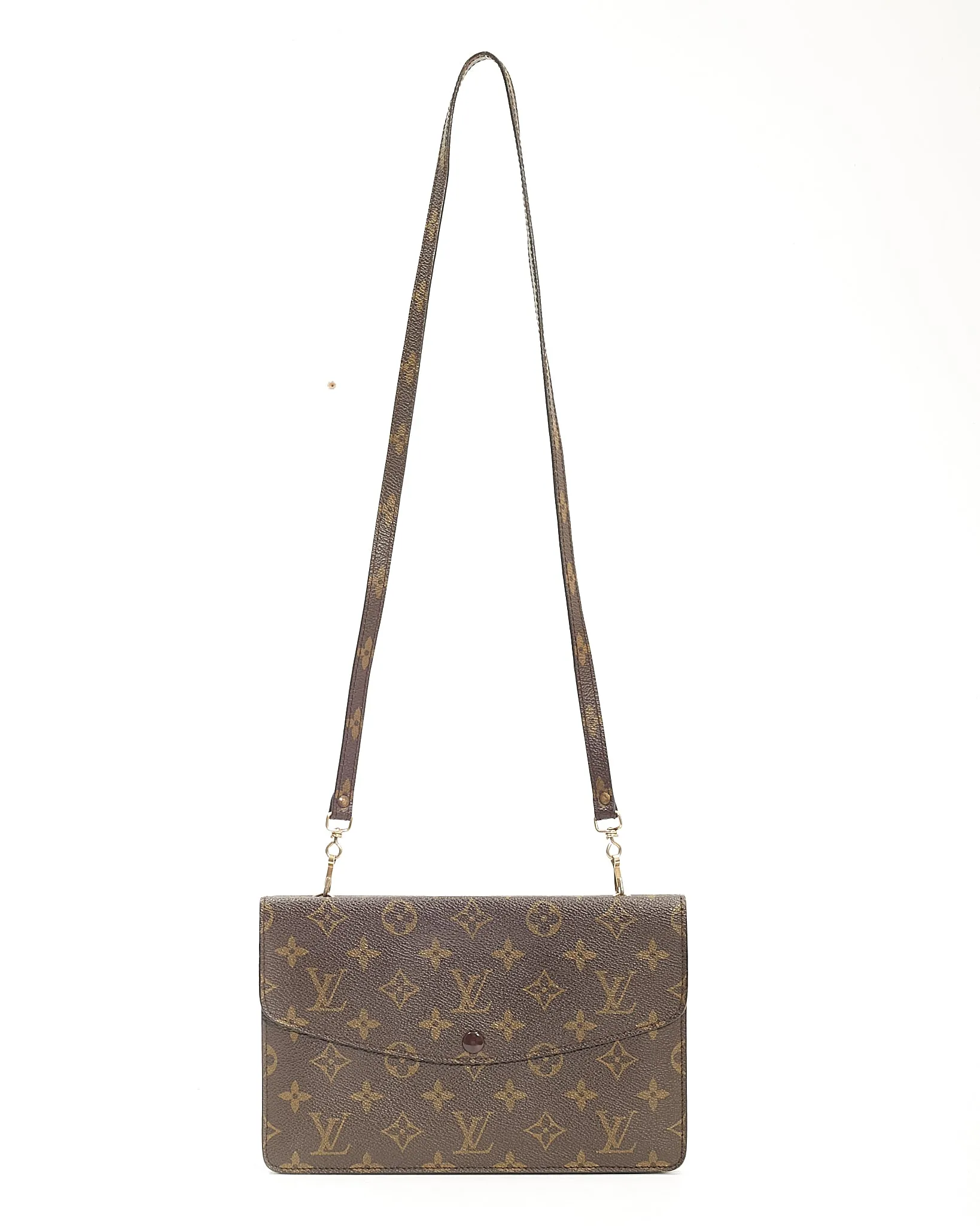 Louis Vuitton Vintage Monogram Canvas Rabbat Double Pochette Shoulder Bag