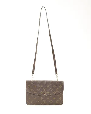 Louis Vuitton Vintage Monogram Canvas Rabbat Double Pochette Shoulder Bag
