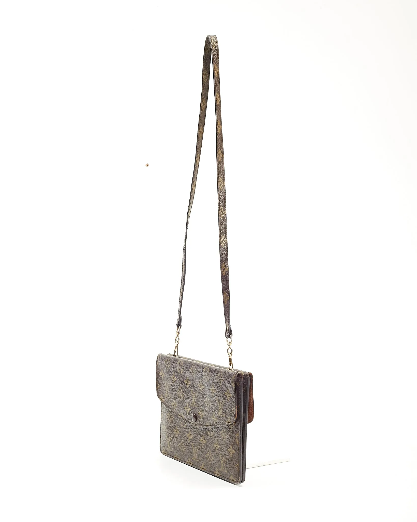 Louis Vuitton Vintage Monogram Canvas Rabbat Double Pochette Shoulder Bag