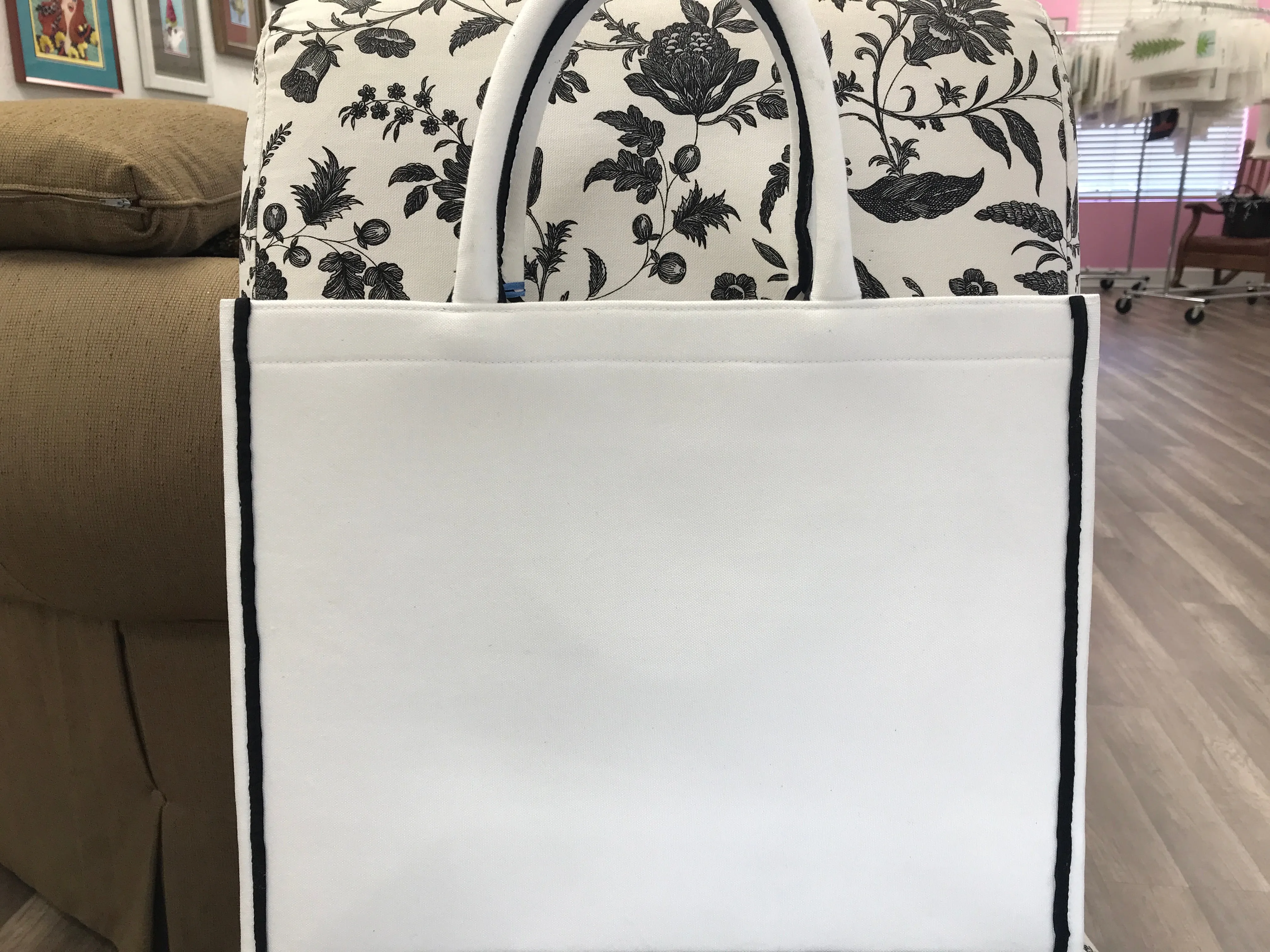 Madeline Tote: Garden Party w/NEEDLEPOINT