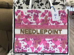 Madeline Tote: Garden Party w/NEEDLEPOINT