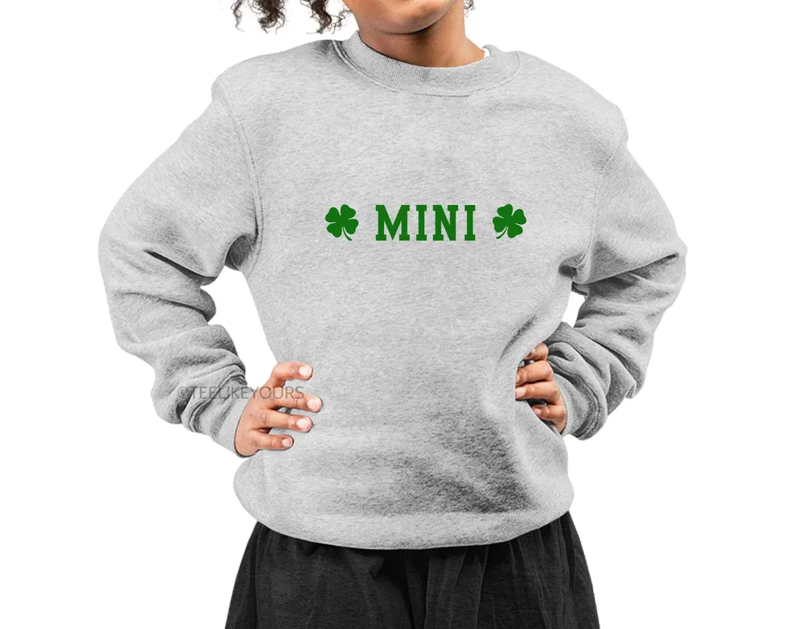 Mama & Mini St Patricks Sweater. Matching Mommy and Me Outfit, Shamrock Sweatshirt, Mom and Baby St Patricks Day Sweatshirt, Kids St Patrick