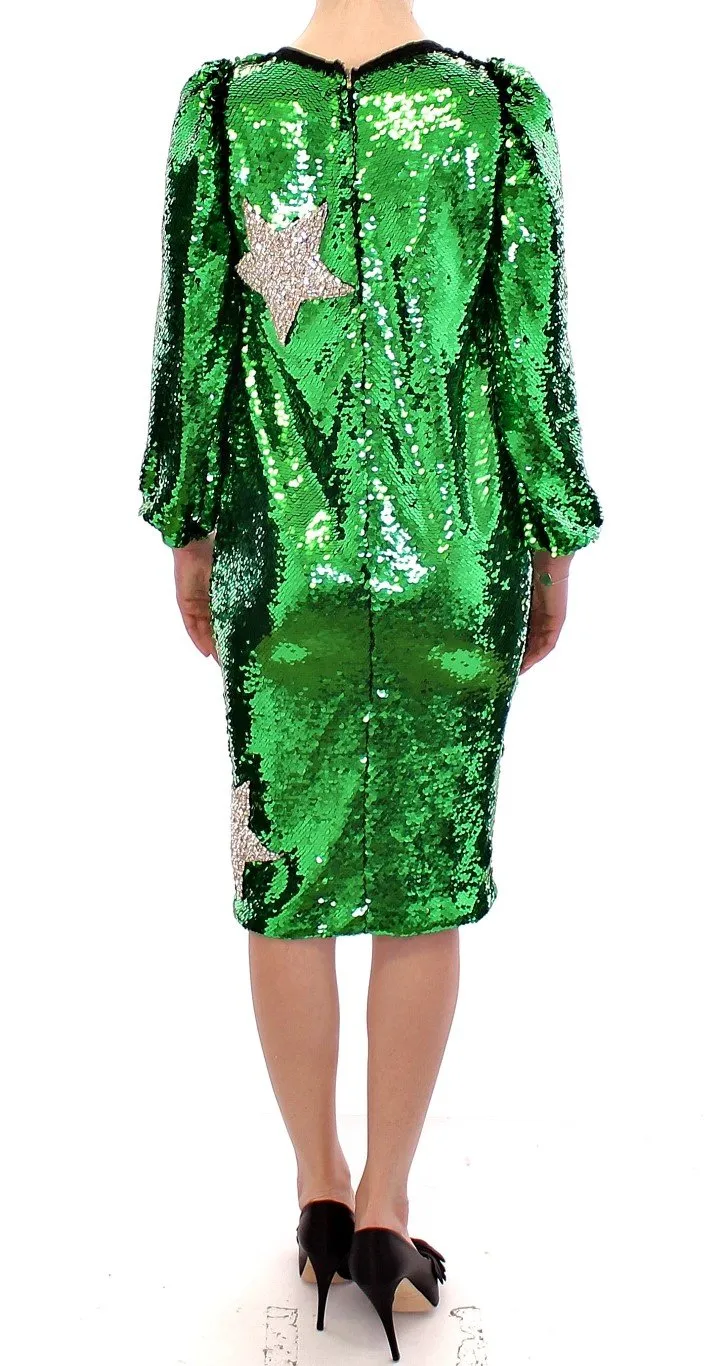 Masterpiece green sequined crystal swarovski dress